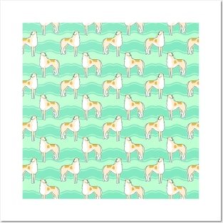 Borzoi Pattern Posters and Art